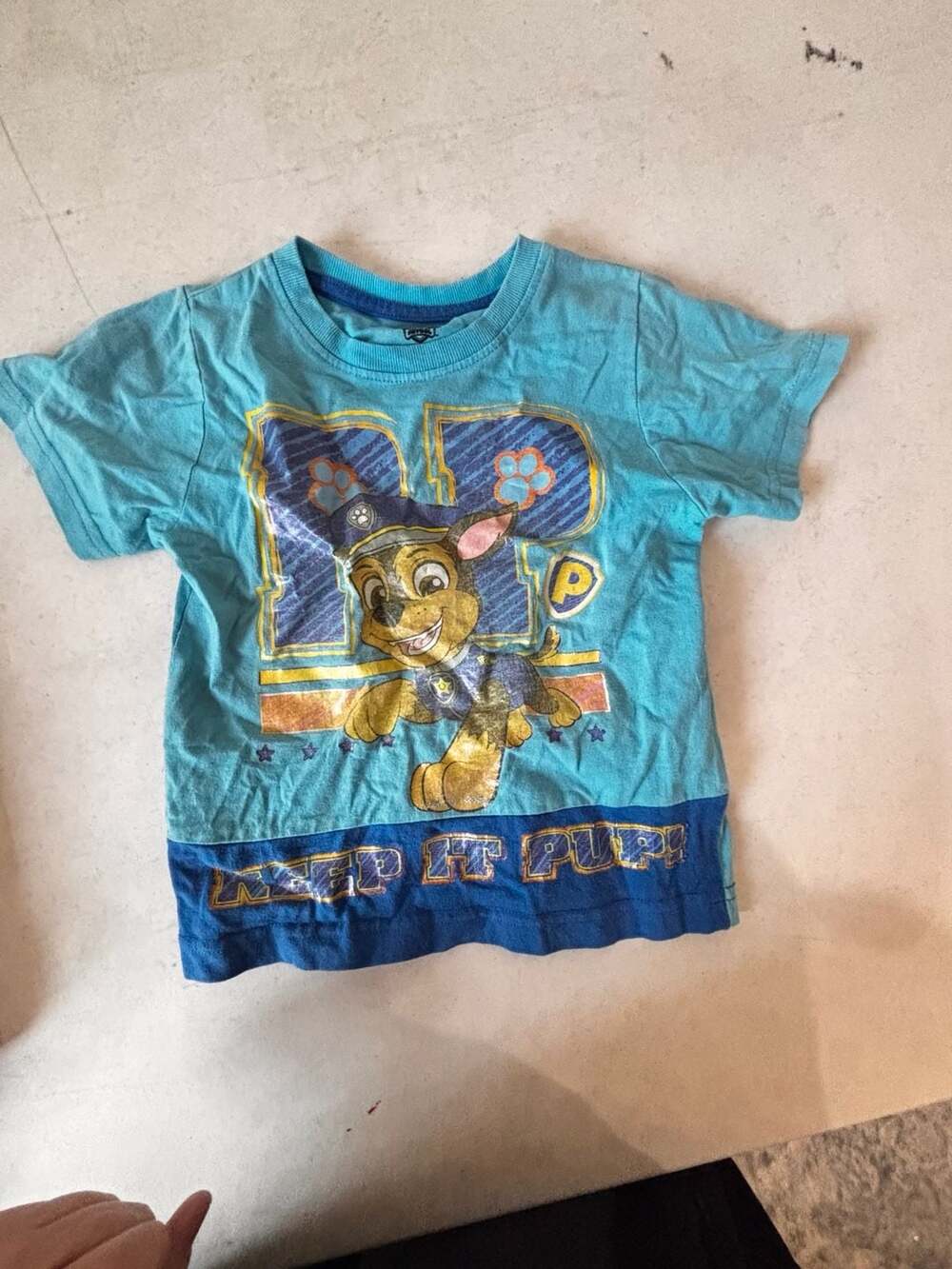 Nickelodeon Paw Patrol Chase Keep It Pup Blue T-Shirt Toddler Boys Size 4